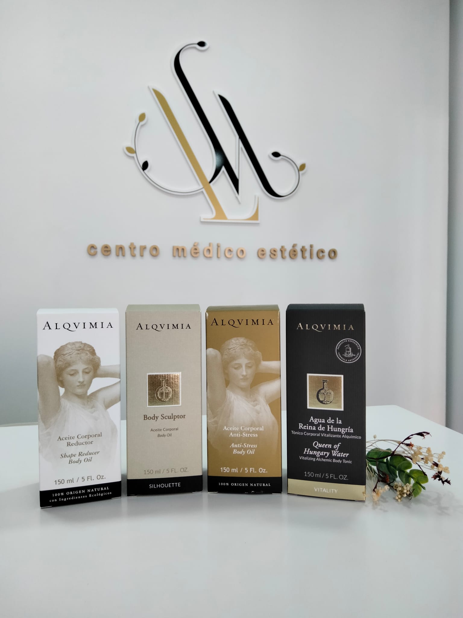 Alqvimia - línea corporal Body Sculptor, Anti-Stress y Agua de la Reina de Hungría